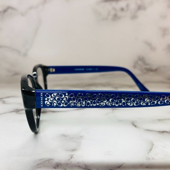 Coach Oval Black/Blue And Silver Eyeglasses Glasses Frames NWOT main image 7